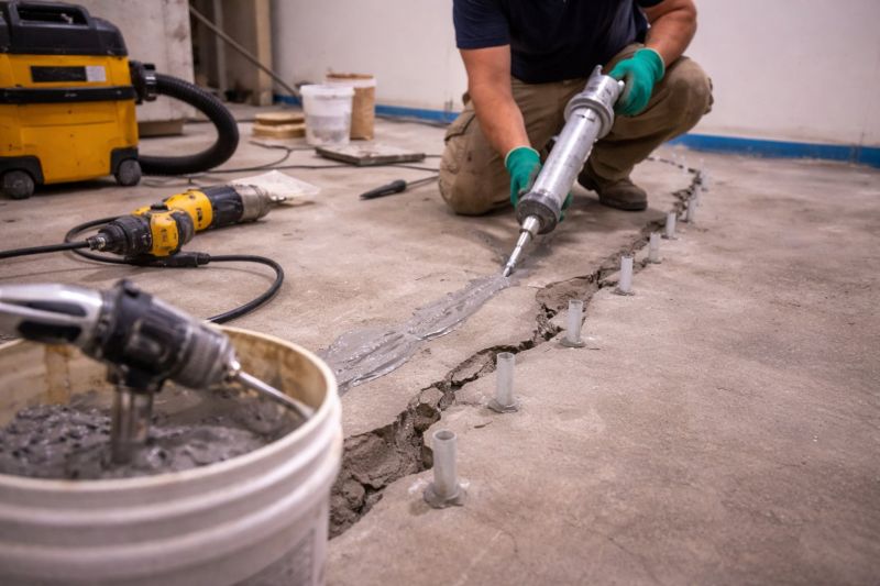 Cracked Basement Floor Repair in La Habra, CA